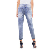 Jeans 5 Tasche Slavato con Strappi Donna - 3981