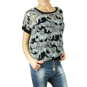 T-Shirt Girocollo Chiffon Donna - 1037