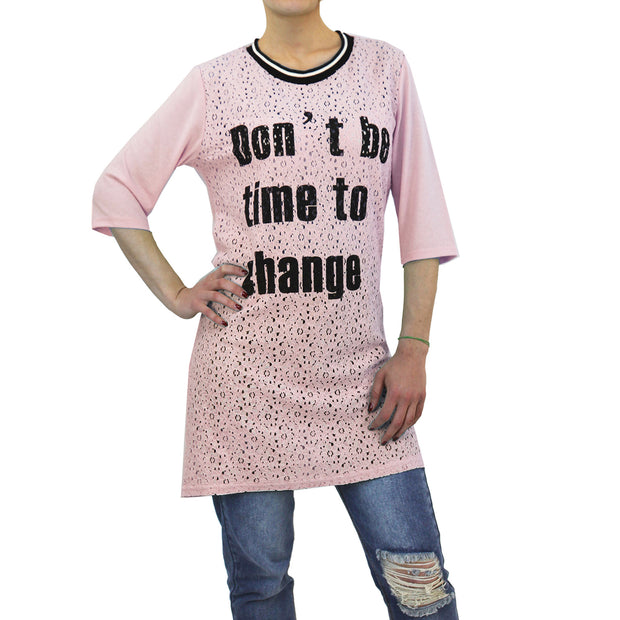 T-shirt Lunga con Stampa Donna - 1543